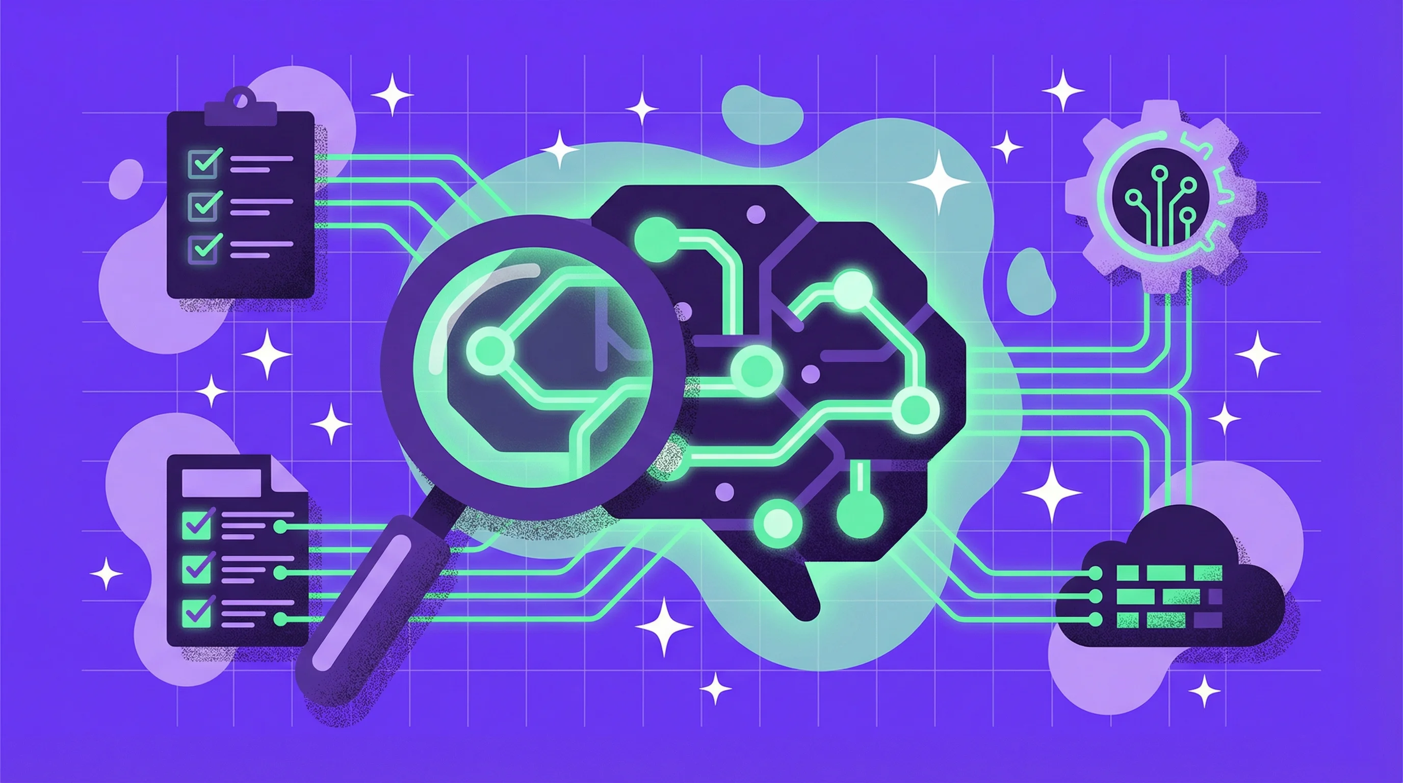 Advanced AI neural network analyzing contracts with intelligent insights visualization