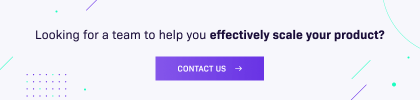 banner with abstract graphics and contact us button