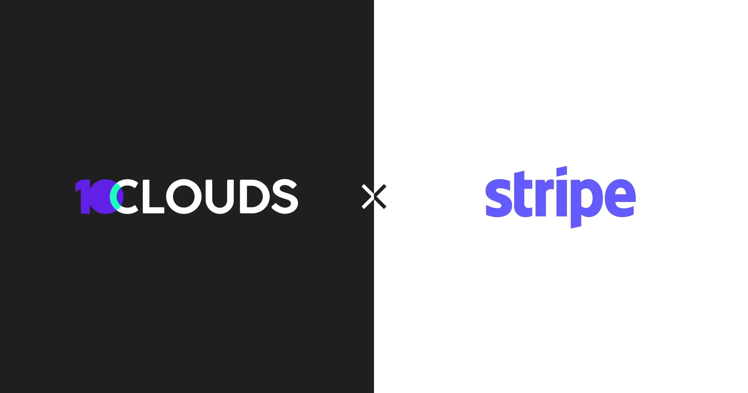 Logos of 10Clouds and Stripe next to eachother