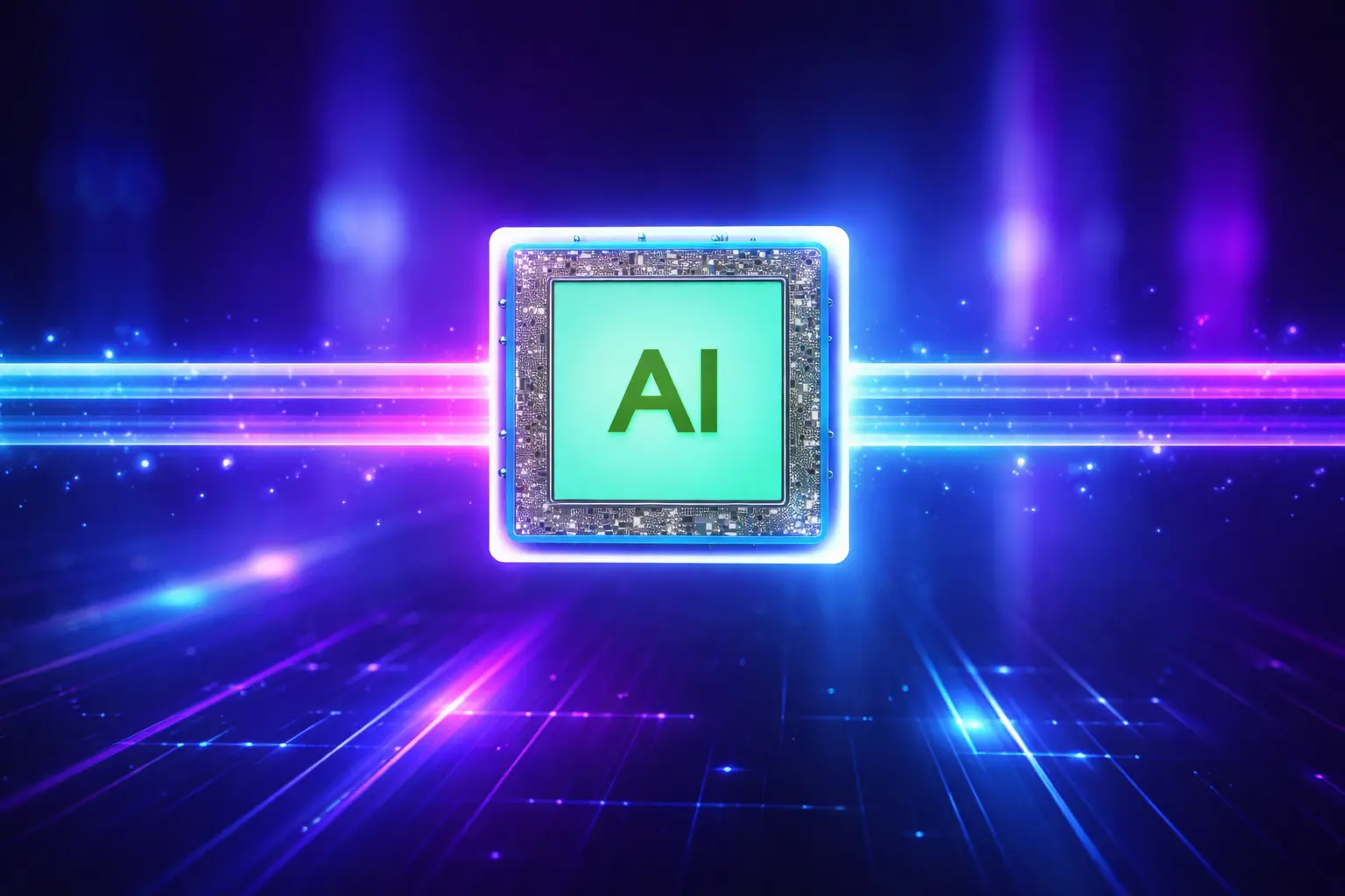 Abstract visualization of an AI system representing deep agent architecture and long-horizon AI workflows.