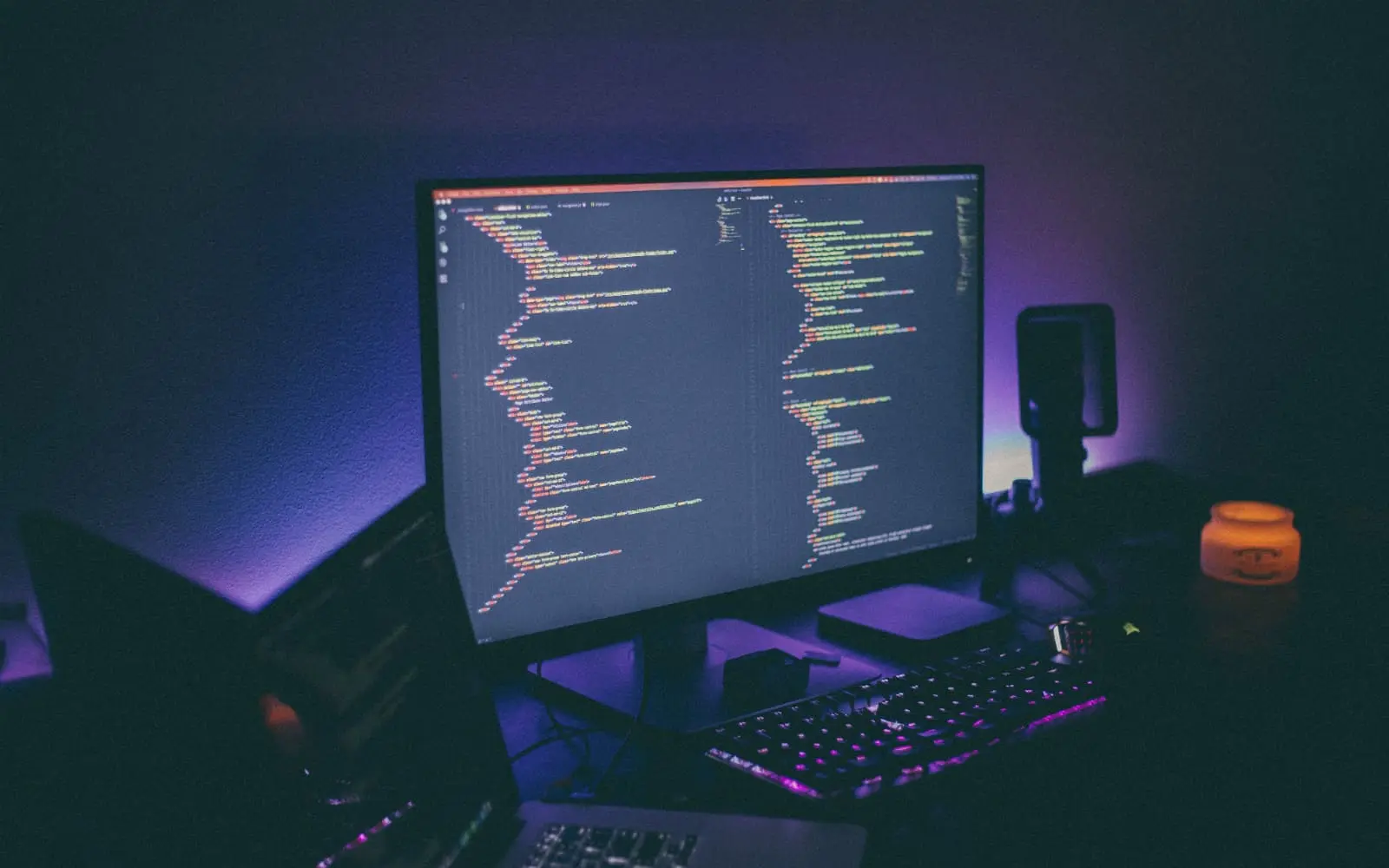 computer screen with code